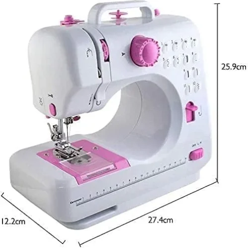 PrimePicks™ Portable Sewing Machine mini Multi-Functional Electric Sewing Machine for beginners 12 Built-in Stitches 2 Speed with Foot Pedal，Light, Storage Drawer(Assorted Colors)