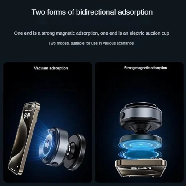 PrimePicks™ Intelligent Suction Mobile Phone Holder Car Mount Magnetic Universal Adsorption Bracket Vacuum Adsorption Stable - Image 3