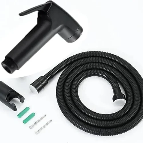 PrimePicks™ Black Bidet Sprayer for Toilet, Muslim Shower Toilet, Hand Held Bidet for Toilet Water Sprayer Attachment, Diaper Sprayer with Bidet Hose, Wall Mount, Matte Black