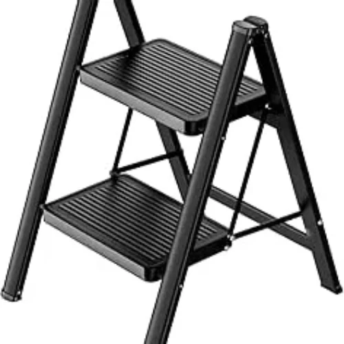 PrimePicks™ Step Ladder, 2 Step Folding Step Stool,Steel Metal Step Stools Non-Slip Pedal,Small Portable Ladder Kitchen Lightweight Home Office Ladders