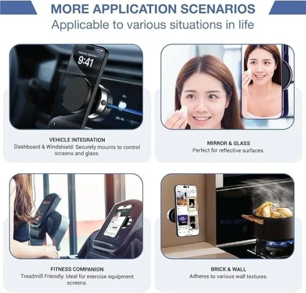 PrimePicks™ Intelligent Suction Mobile Phone Holder Car Mount Magnetic Universal Adsorption Bracket Vacuum Adsorption Stable - Image 4