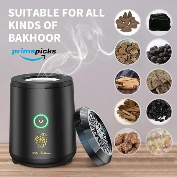 PrimePicks™ Portable Electronic Bakhoor Burner Rechargeable USB Aroma Diffuser,Car Incense burner - Image 6