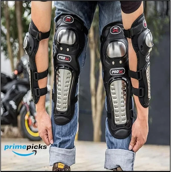 PrimePicks™ Knee Pads Motorcycle,4Pcs Adults Alloy Steel Motorcycle ATV Motocross Elbow Knee Shin Guards Protector Motocross Racing for Adult - Image 6