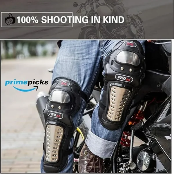 PrimePicks™ Knee Pads Motorcycle,4Pcs Adults Alloy Steel Motorcycle ATV Motocross Elbow Knee Shin Guards Protector Motocross Racing for Adult - Image 7