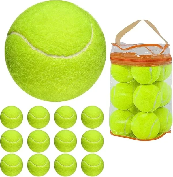 PrimePicks™ 12 Pack Tennis Balls, Advanced Pressure Durable Pressurized Tennis Balls Yellow Felt Training Tennis Balls High Bounce Practice Tennis Balls for Beginners Dogs