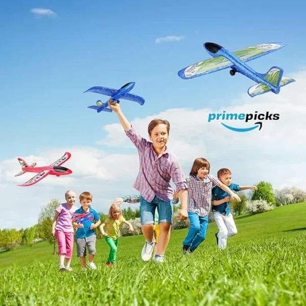 PrimePicks™ Airplane Construction Kits, with launcher gun for Kids, One Set Launcher with Two Glider Foam Catapult Plane for Girls and Boys - Image 6