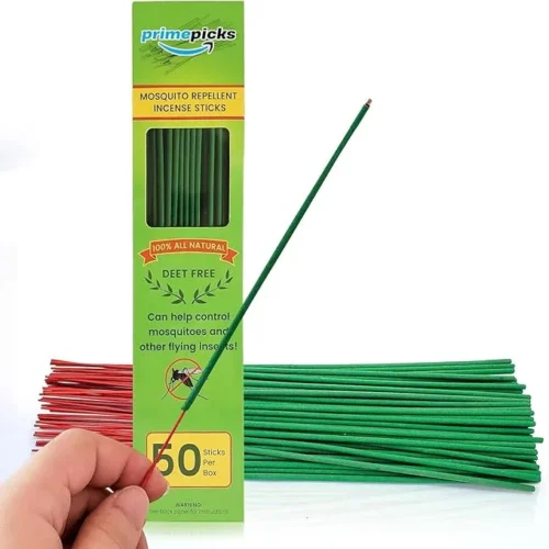 PrimePicks™ Mosquito Repellent Incense Sticks 50 Pieces per Box, Made with Natural Plant Based Ingredients/Citronella Oil/Lemongrass Oil