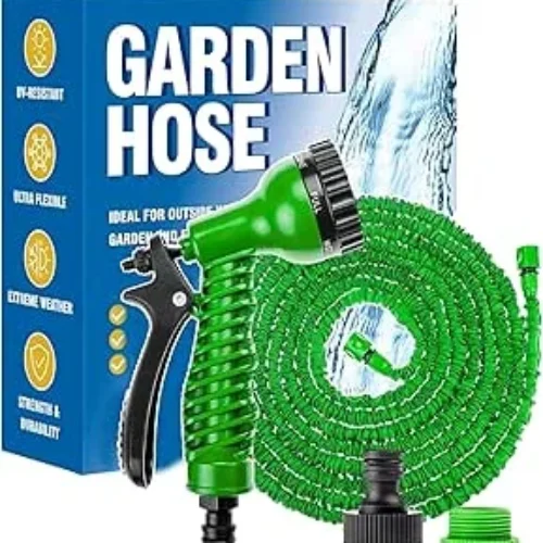 PrimePicks™ Magic Garden Hose Reels with best Spray Gun Nozzle Time Expandable, 75ft/22.5m, High Pressure Watering Pipe for use Car Washing, Garden Watering, Hose Kit