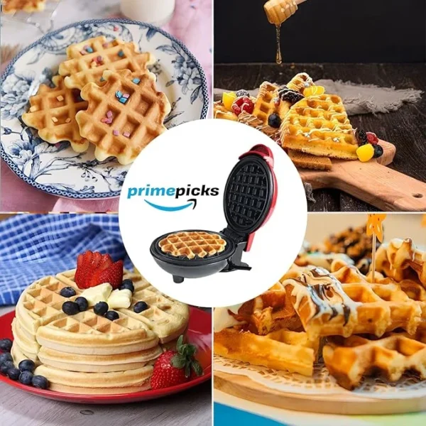 PrimePicks™ Mini Waffle Maker - Made with Premium Quality Plastic & Non-Stick Coating - Pancake Maker for Brownies, Cookies, Quesadillas, Calzones, Hash Browns and other Foods. (Mix colors) - Image 8