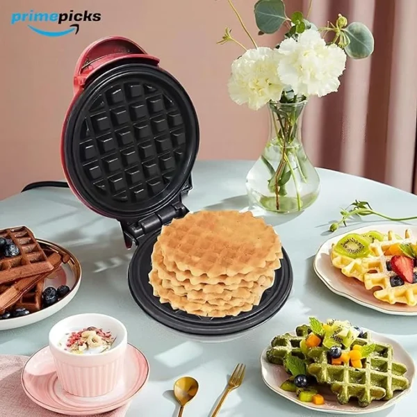 PrimePicks™ Mini Waffle Maker - Made with Premium Quality Plastic & Non-Stick Coating - Pancake Maker for Brownies, Cookies, Quesadillas, Calzones, Hash Browns and other Foods. (Mix colors) - Image 6