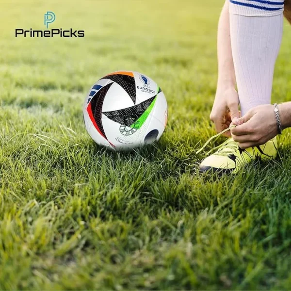 PrimePicks™ Football Soccer Ball Premium Quality with Excellent Bonded and Shape Retention football size 5, 460 Grams and Sports Ball Pump with 5 Needles, Nozzle, Push & Pull Inflator System - Image 6