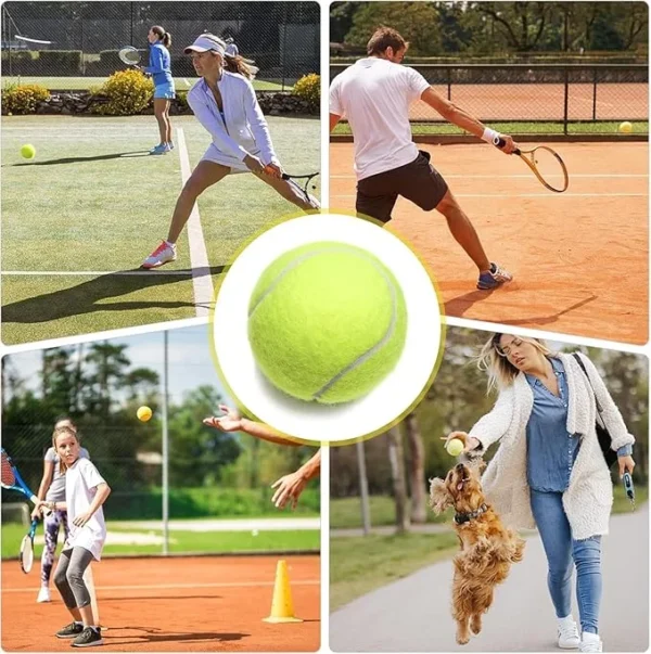 PrimePicks™ 12 Pack Tennis Balls, Advanced Pressure Durable Pressurized Tennis Balls Yellow Felt Training Tennis Balls High Bounce Practice Tennis Balls for Beginners Dogs - Image 6